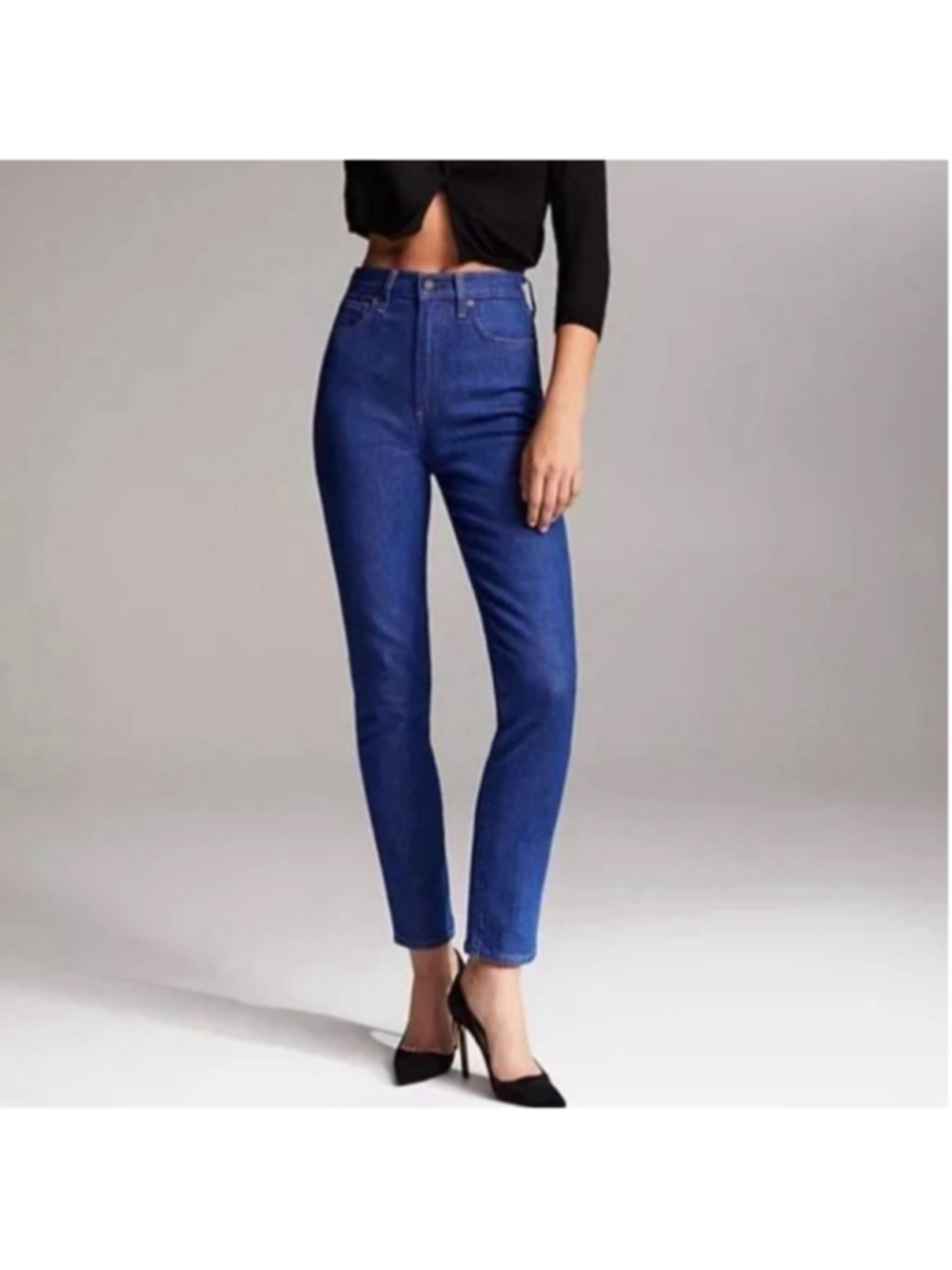 Aritzia Denim Forum The Angelica High Rise Slim 28L minimalist luxury sz 25